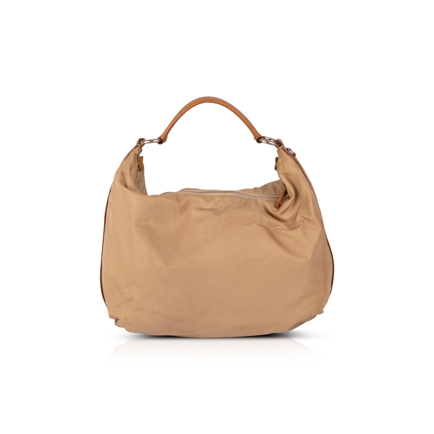 Prada Saffiano Leather-Trimmed Tessuto Hobo