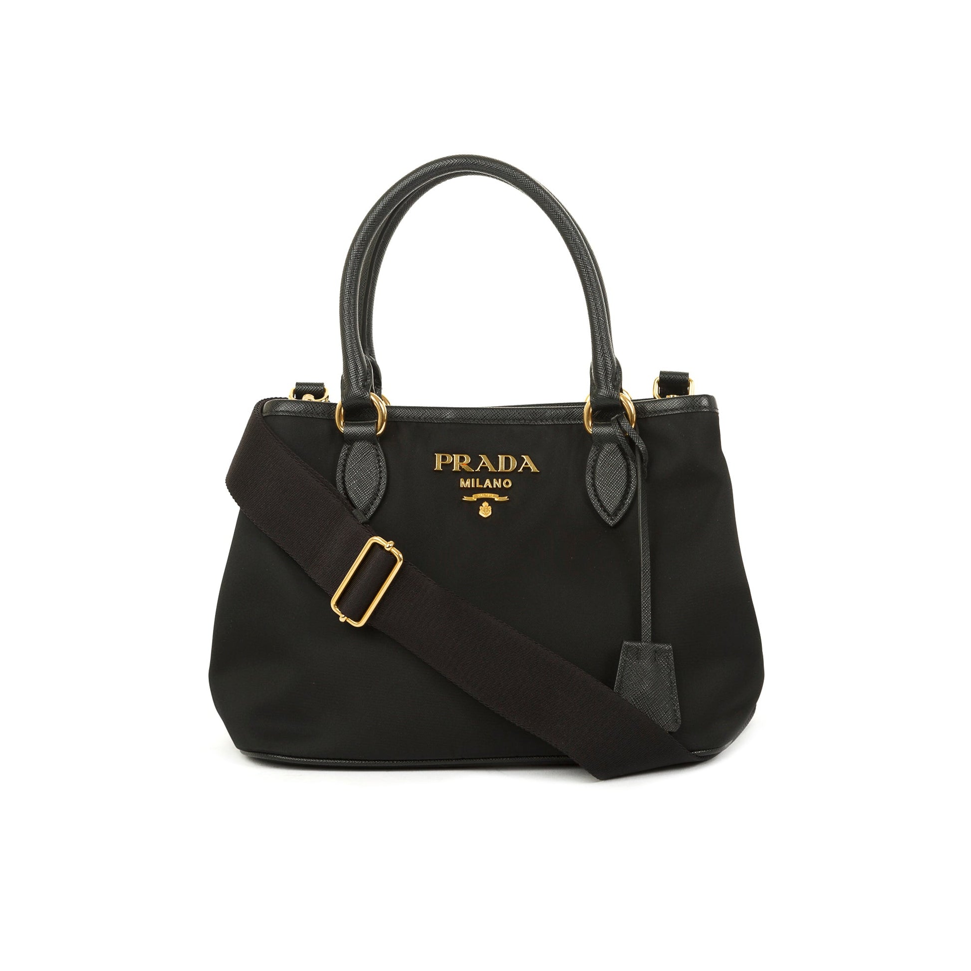 Prada Saffiano Leather-Trimmed Tessuto Nylon Satchel