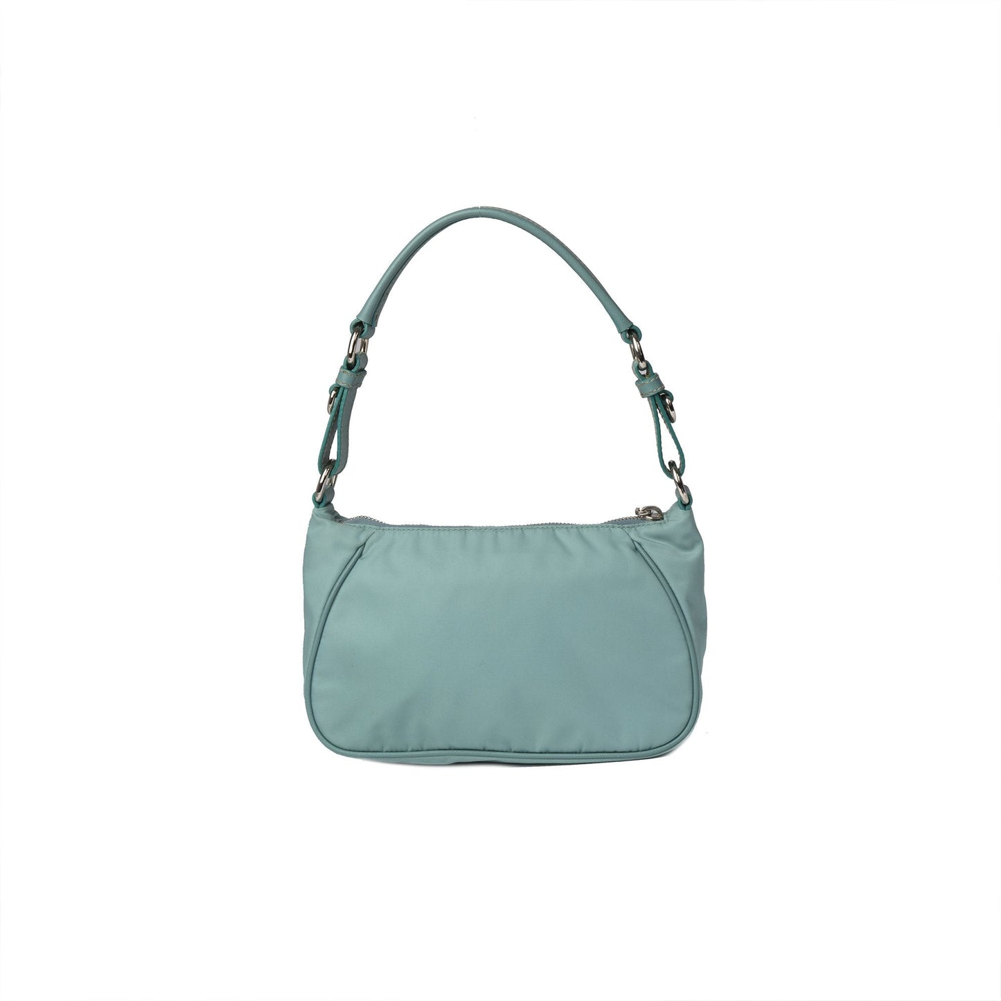 Prada Saffiano Leather Trimmed Tessuto Nylon Shoulder Bag