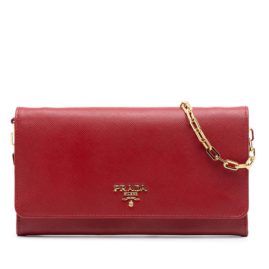 Prada Saffiano Leather Wallet on Chain
