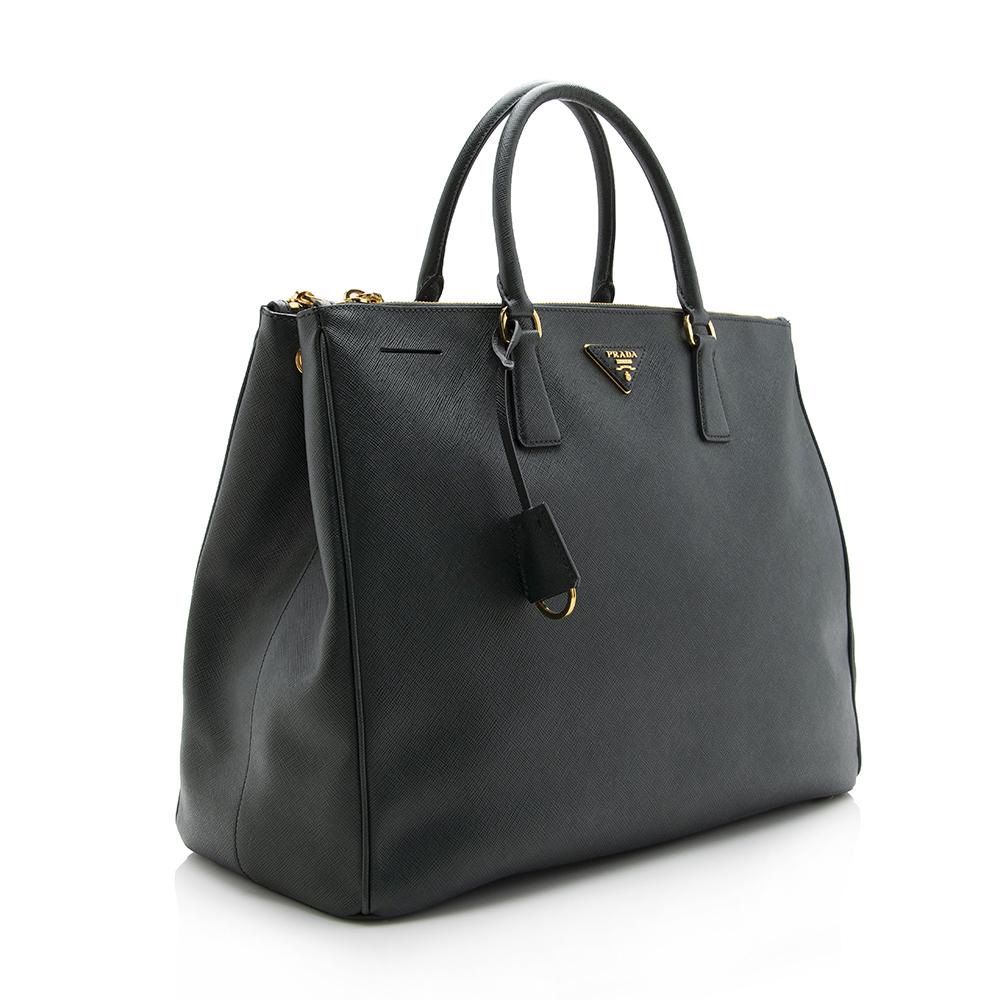 Prada Saffiano Lux Double-Zip Large Tote  