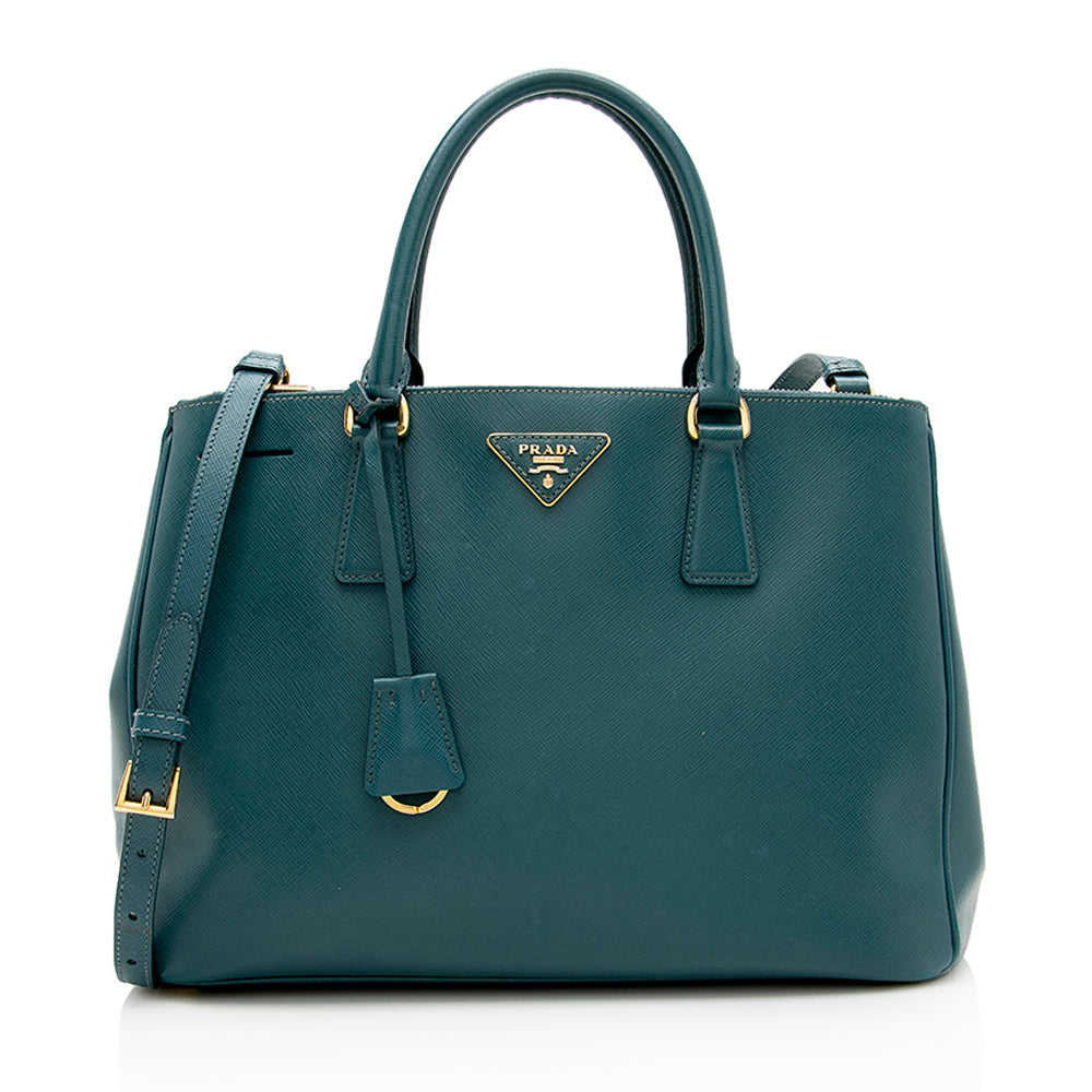 Prada Saffiano Lux Double-Zip Medium Tote (SHF-13593)