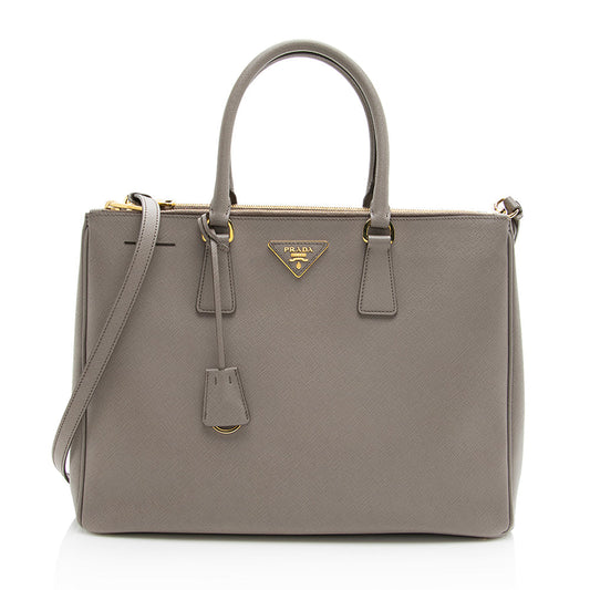 Prada Saffiano Lux Double-Zip Medium Tote (SHF-19354)