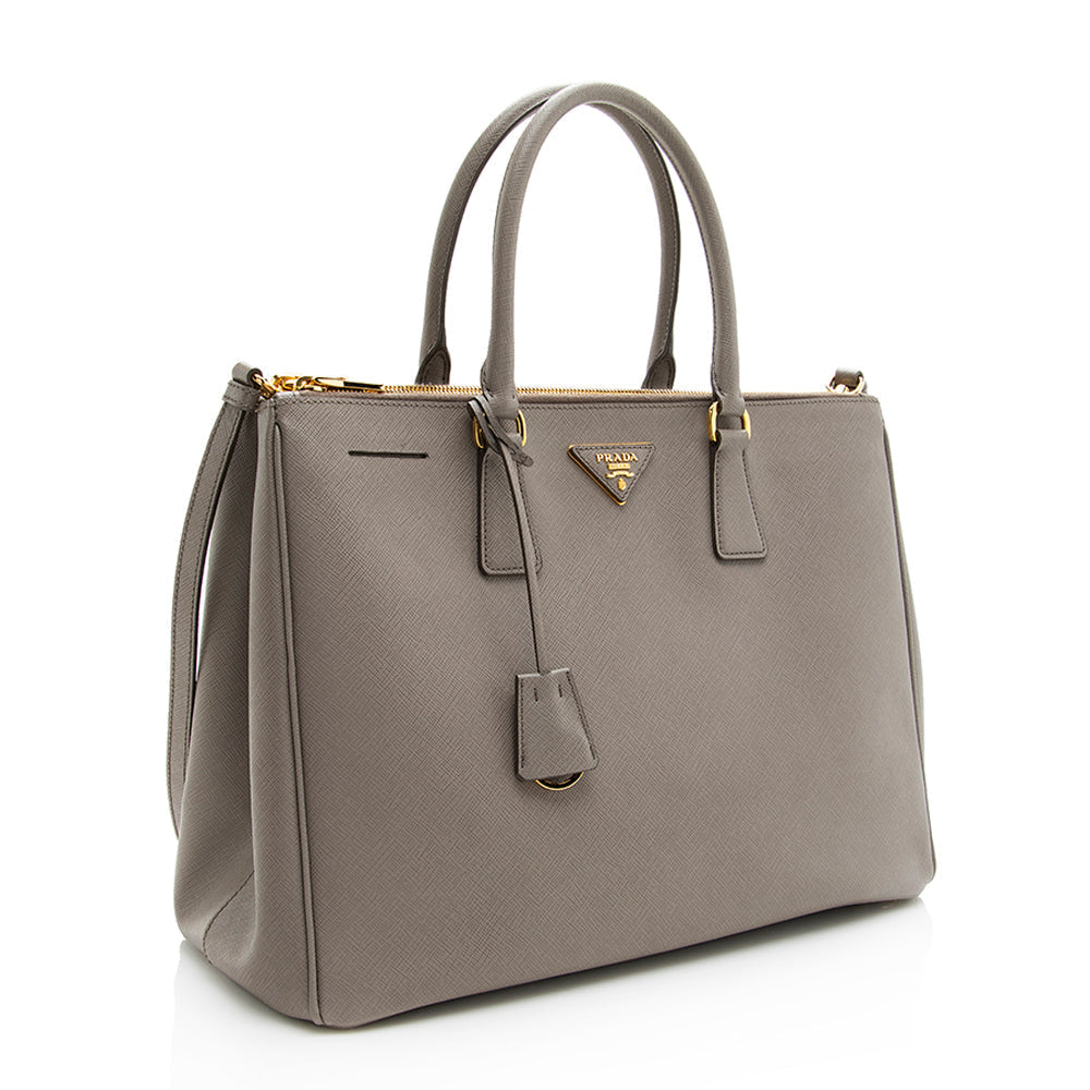 Prada Saffiano Lux Double-Zip Medium Tote (SHF-19354)