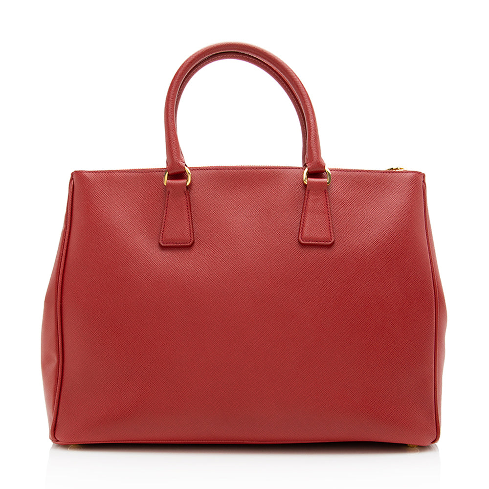 Prada Saffiano Lux Double-Zip Medium Tote (SHF-19790)
