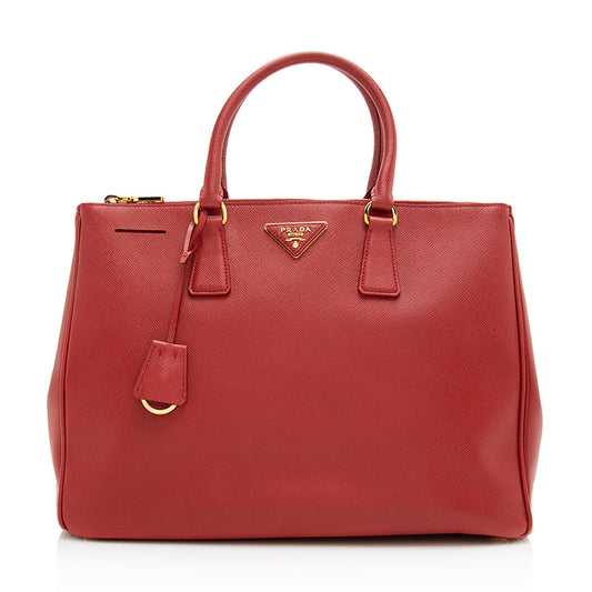 Prada Saffiano Lux Double-Zip Medium Tote (SHF-19790)