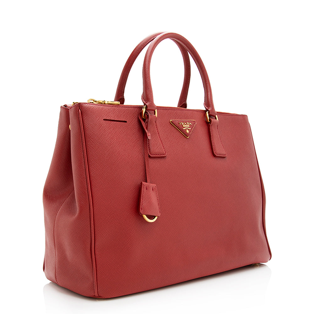 Prada Saffiano Lux Double-Zip Medium Tote (SHF-19790)