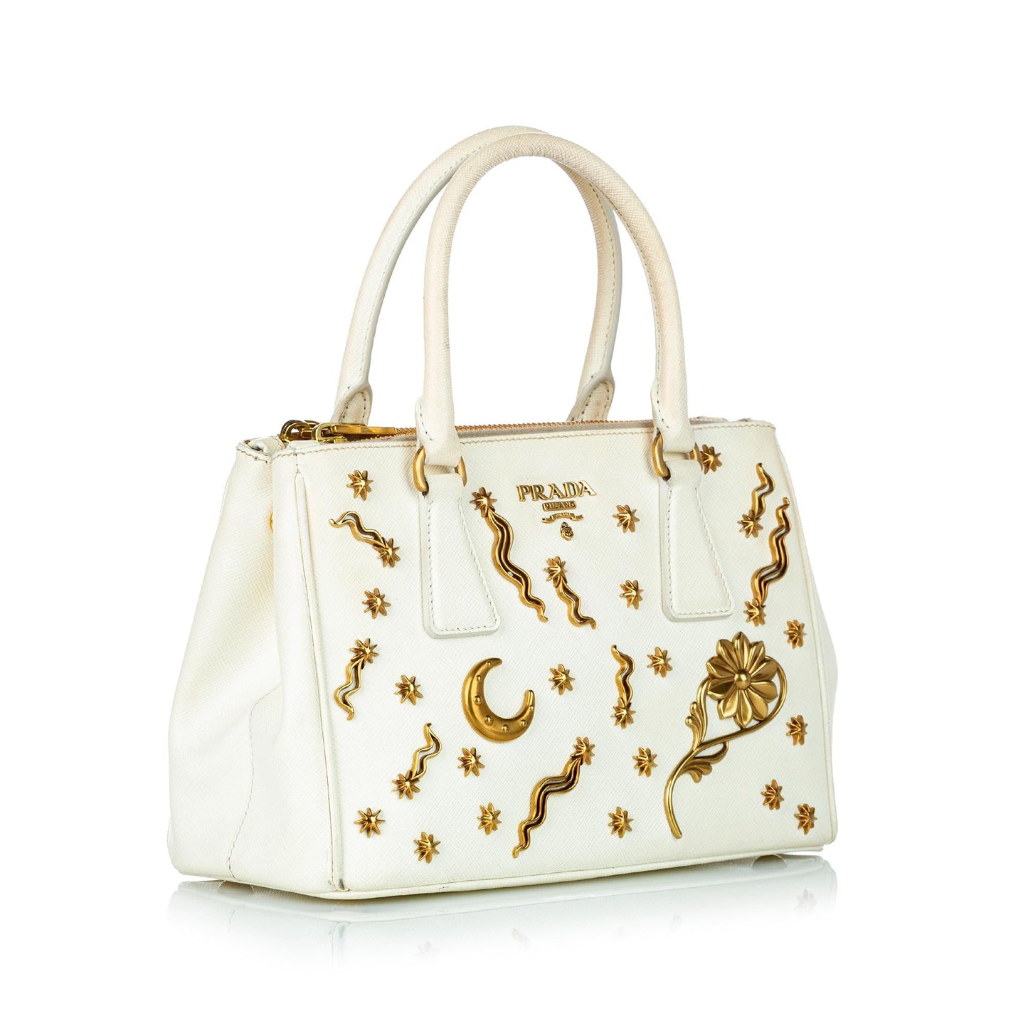 Prada Saffiano Lux Galleria Astrology Double Zip Handbag (SHG-29456)