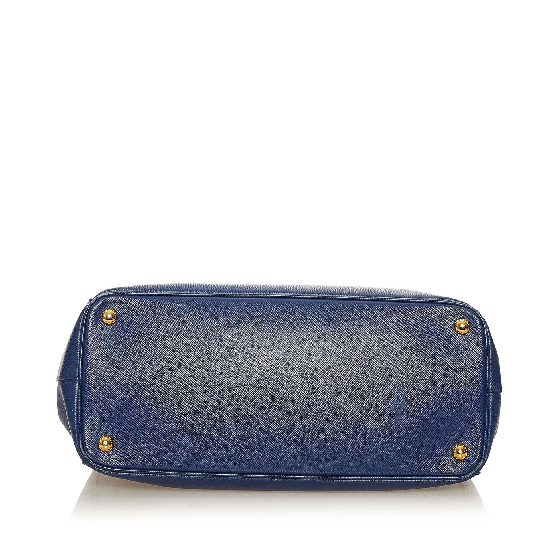 Prada Saffiano Lux Galleria Double Zip Satchel (SHG-27309)