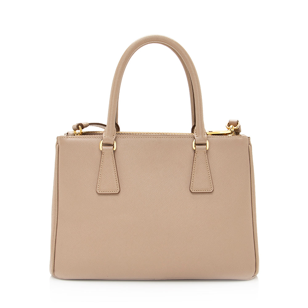 Prada Saffiano Lux Leather Double-Zip Small Tote (SHF-20484)