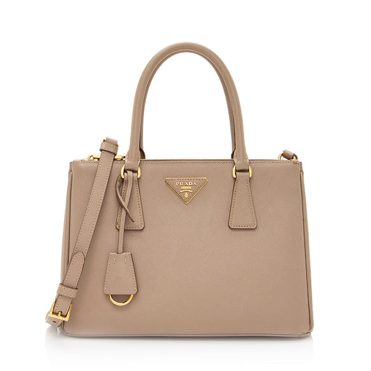 Prada Saffiano Lux Leather Double-Zip Small Tote (SHF-20484)