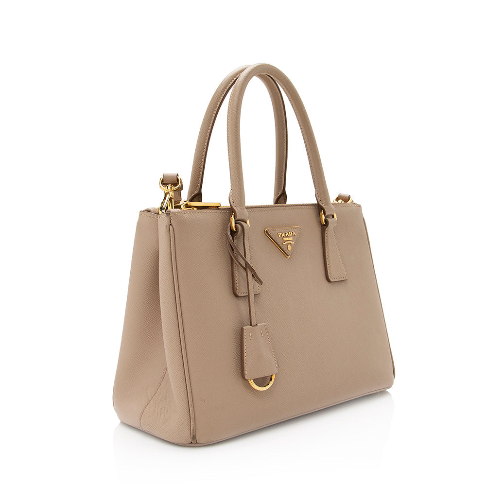 Prada Saffiano Lux Leather Double-Zip Small Tote (SHF-20484)