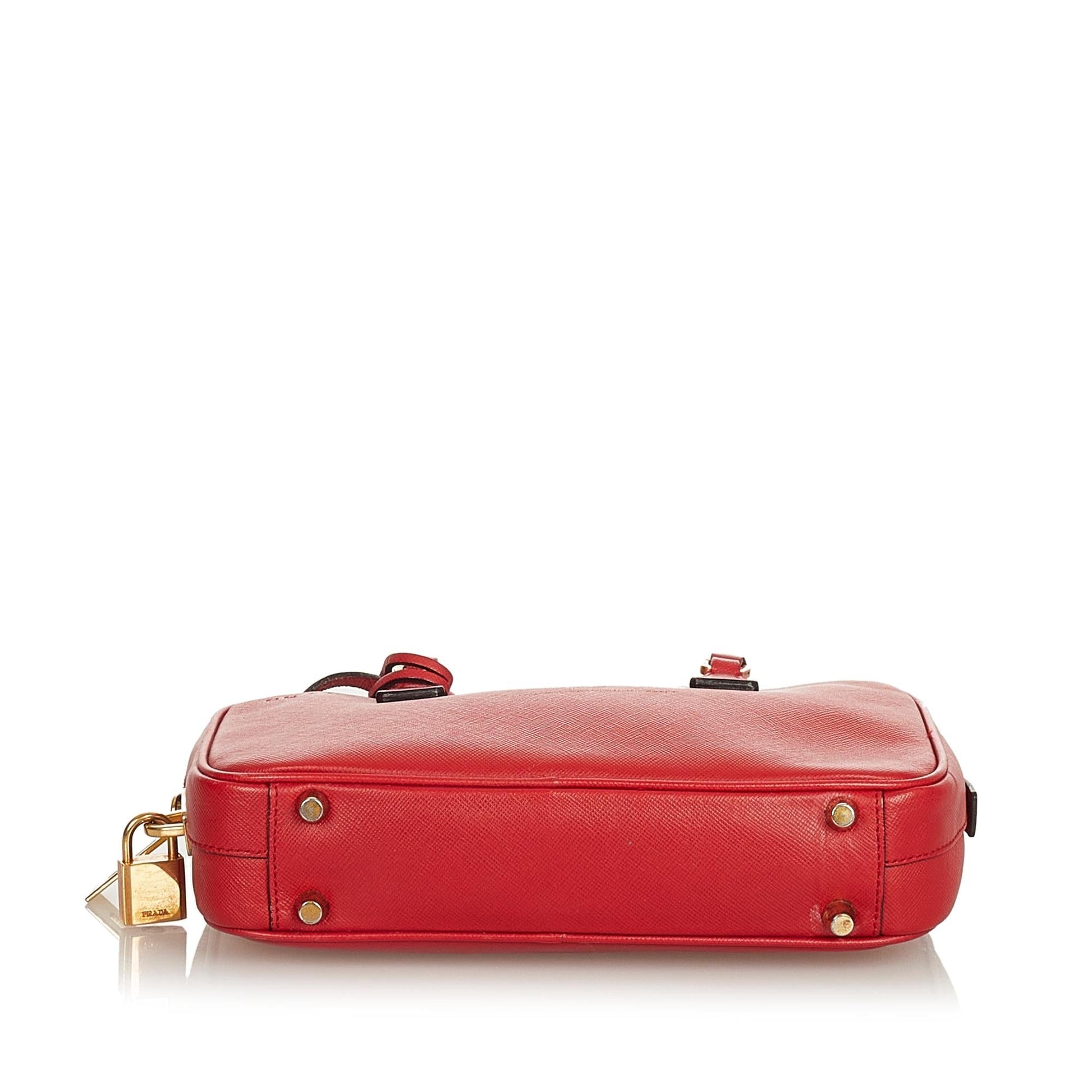 Prada Saffiano Lux Mini Handbag (SHG-25749)