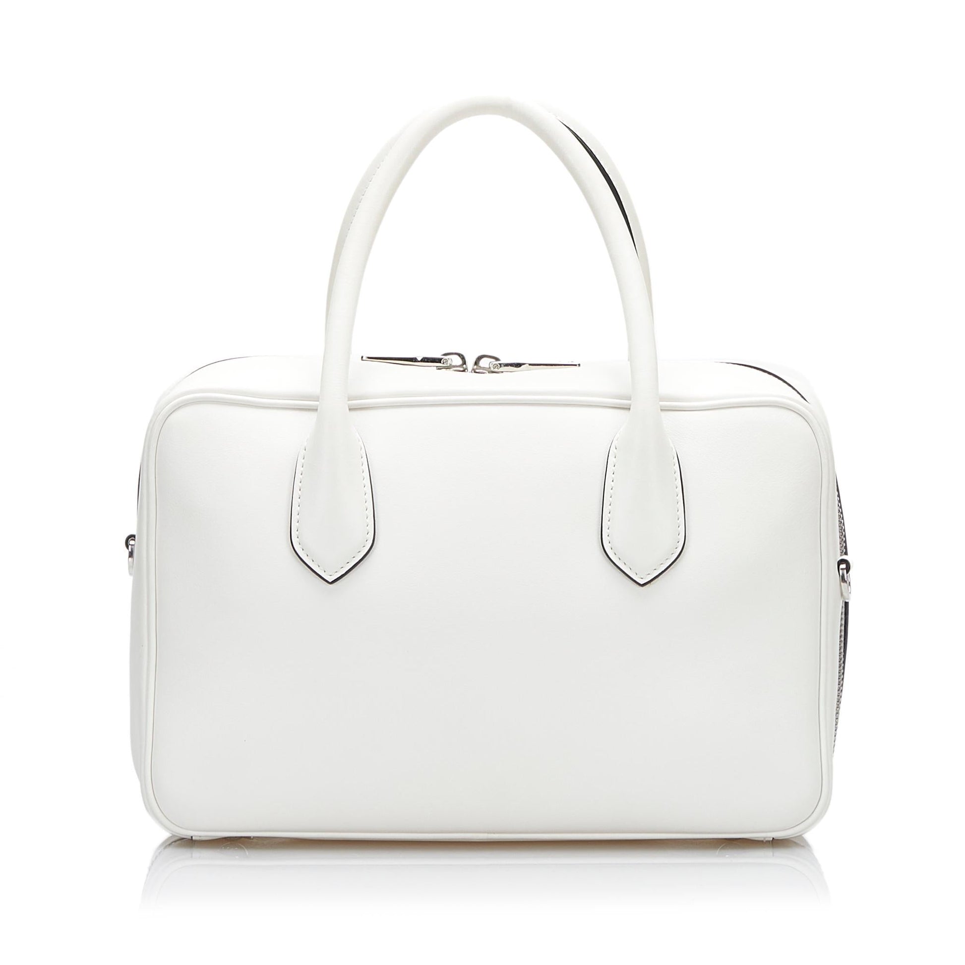 Prada Saffiano Racing Bauletto Satchel (SHG-o2h0Xx)