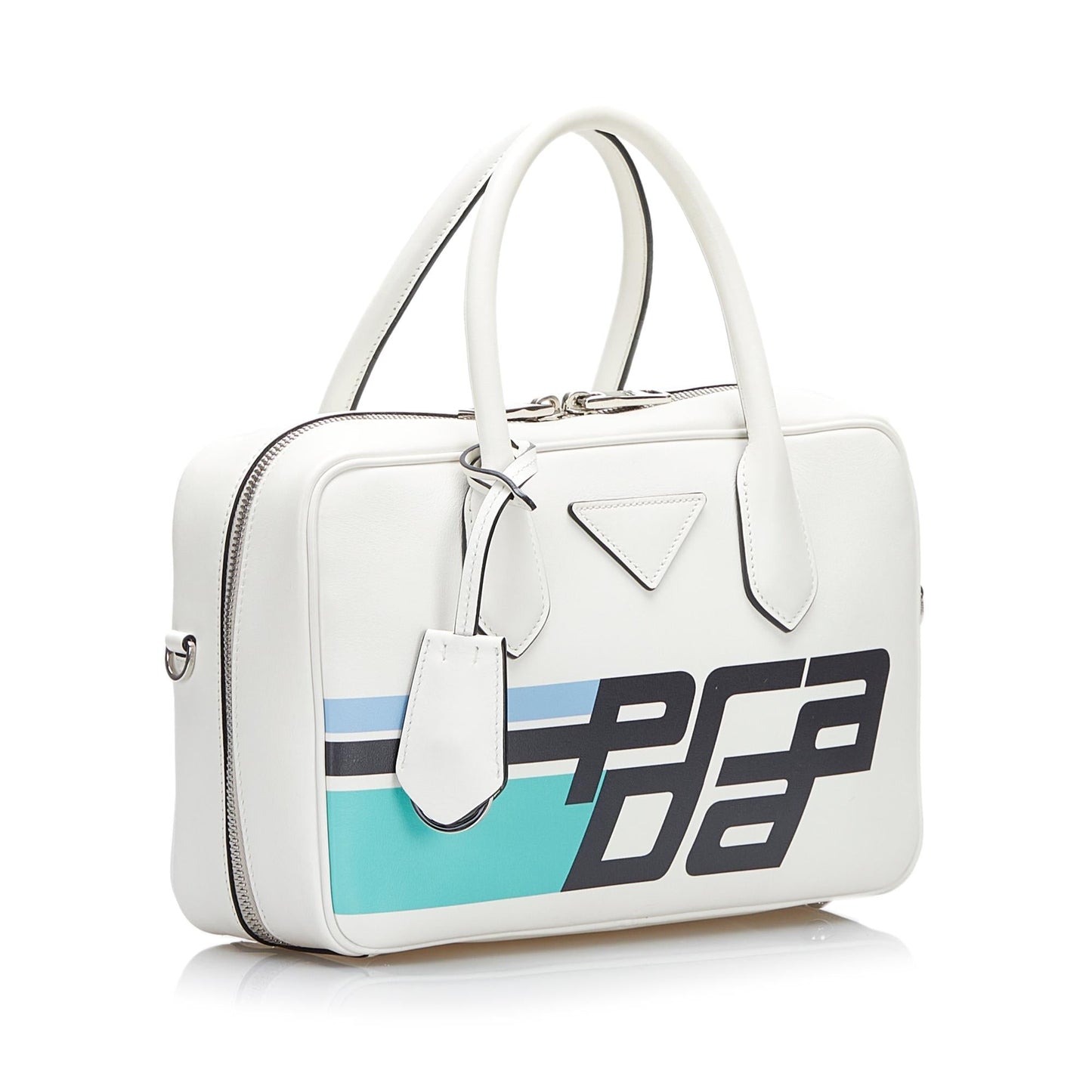 Prada Saffiano Racing Bauletto Satchel (SHG-o2h0Xx)