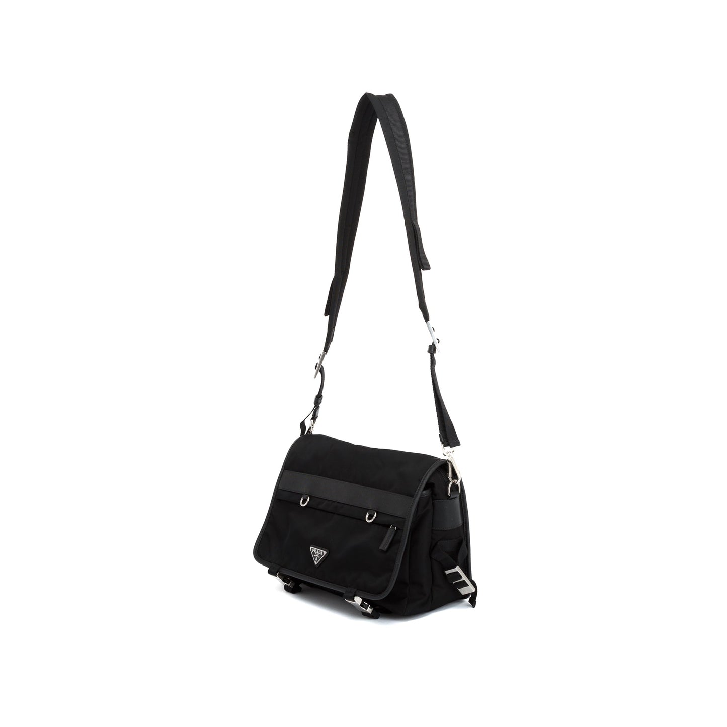 Prada Saffiano-Trimmed Nylon Messenger Bag