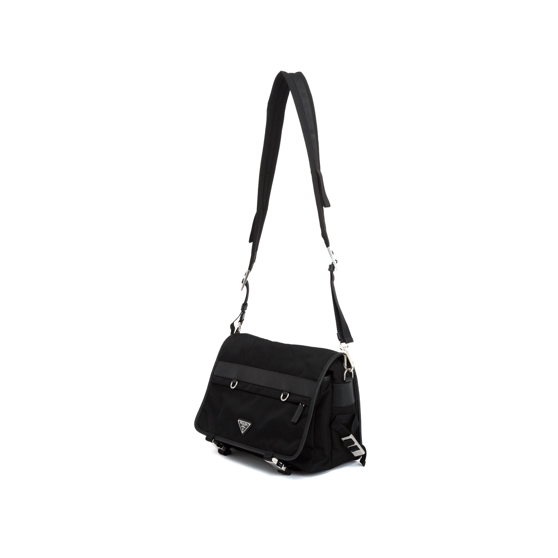 Prada Saffiano-Trimmed Nylon Messenger Bag