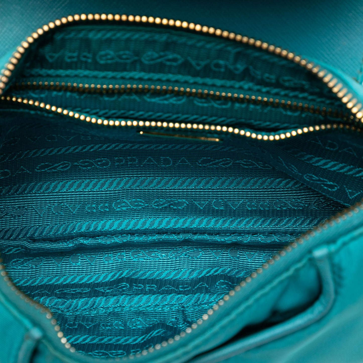 Prada Saffiano Trimmed Tessuto Chain Crossbody