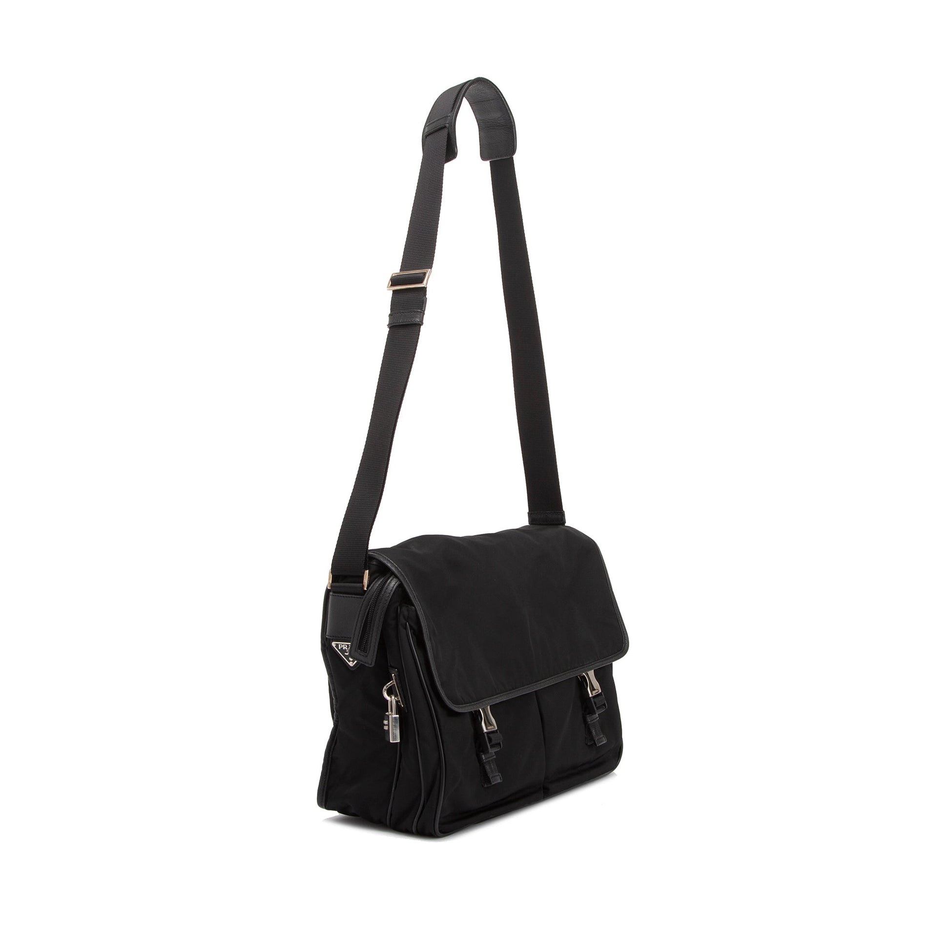 Prada Saffiano-Trimmed Tessuto Nylon Messenger Bag