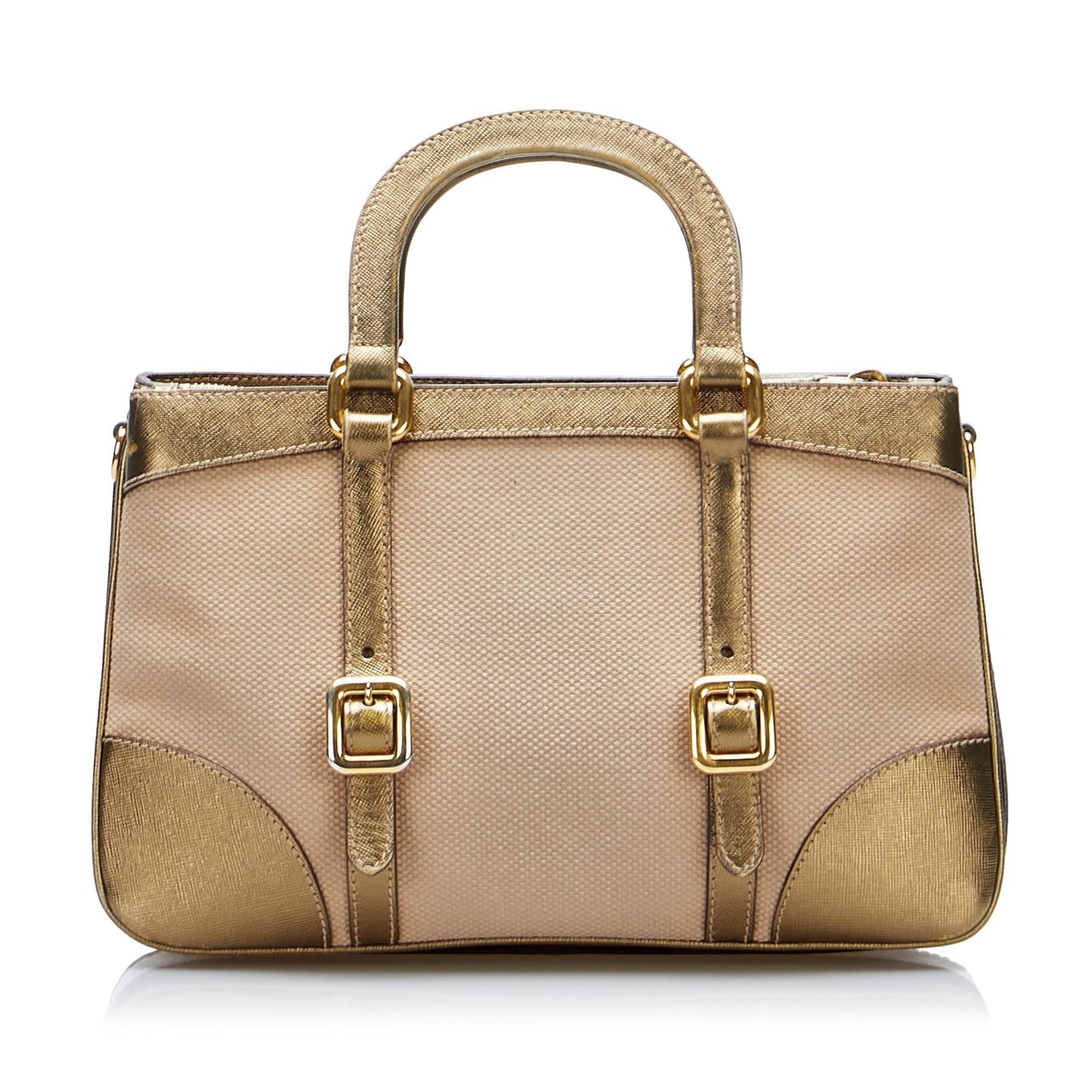 Prada Saffiano-Trimmed Tessuto Satchel (SHG-AuWb43)