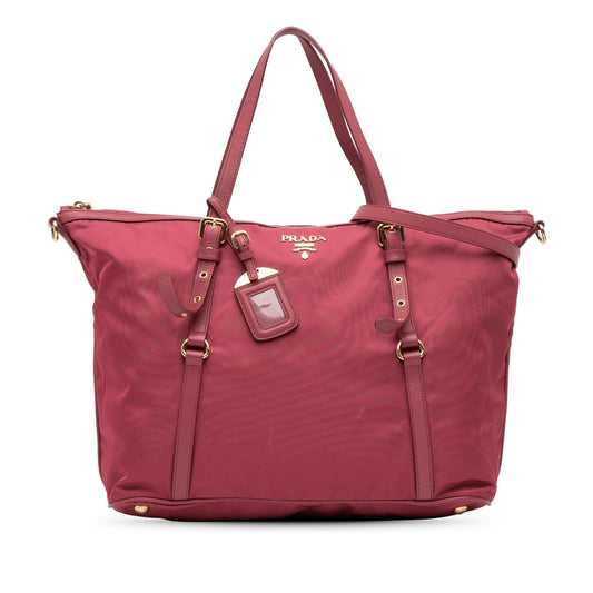 Prada Saffiano Trimmed Tessuto Satchel