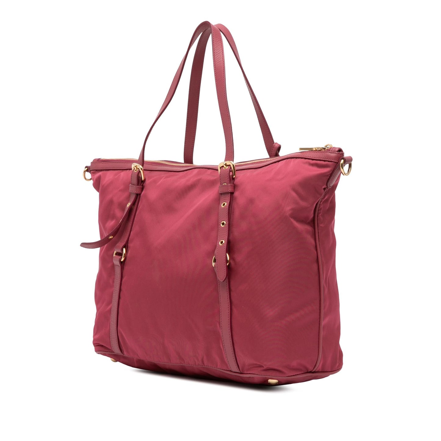 Prada Saffiano Trimmed Tessuto Satchel