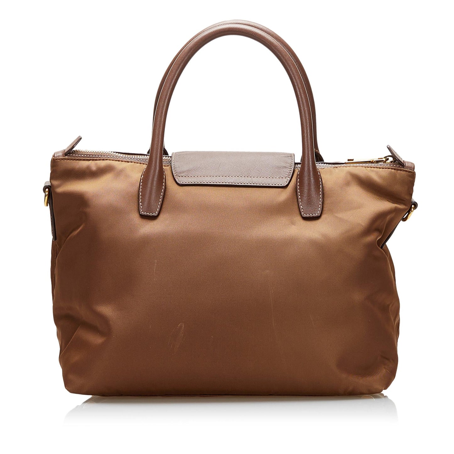 Prada Saffiano-Trimmed Tessuto Tote (SHG-37099)