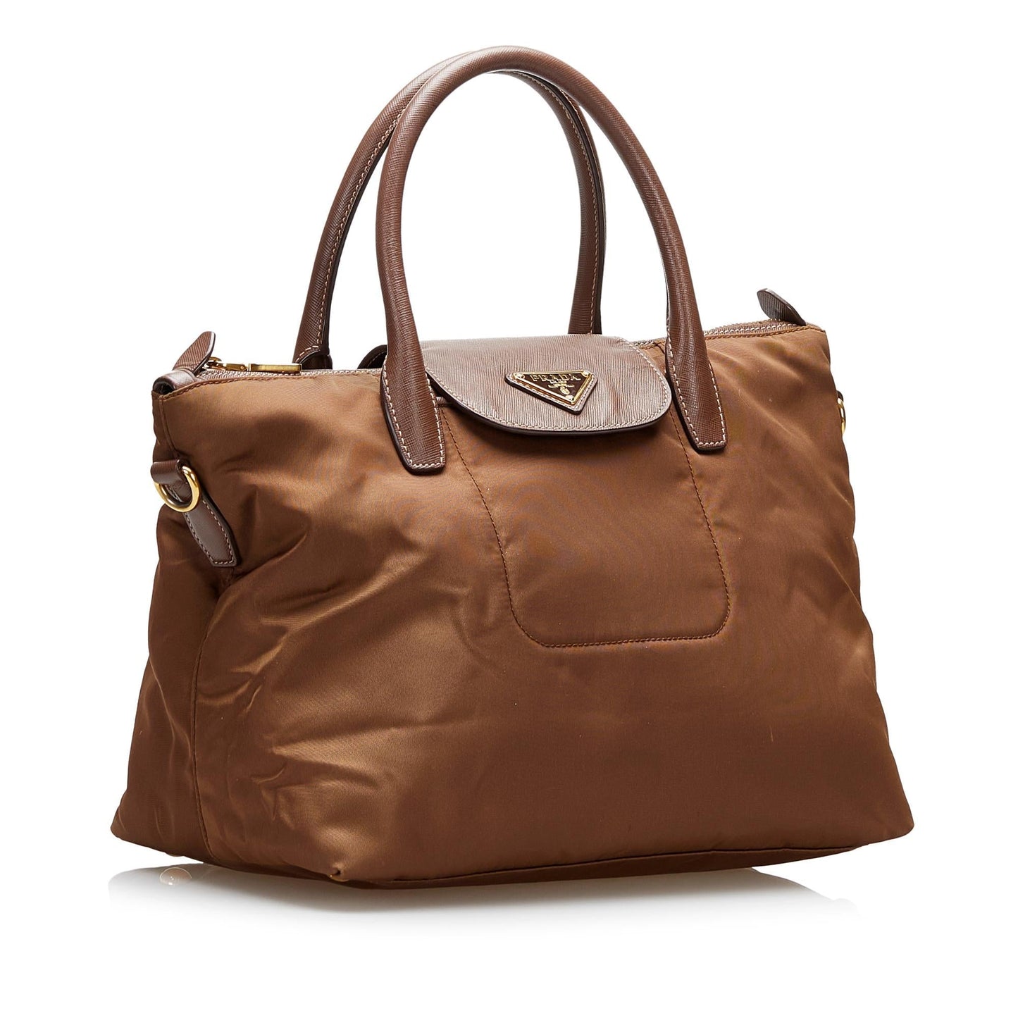 Prada Saffiano-Trimmed Tessuto Tote (SHG-37099)