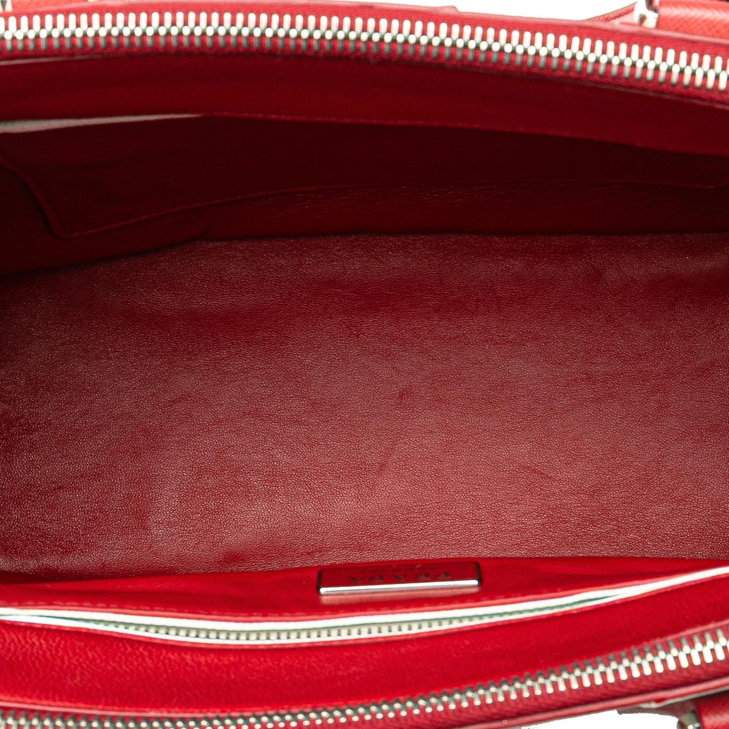 Prada Small Bicolor Saffiano Galleria Double Zip Satchel