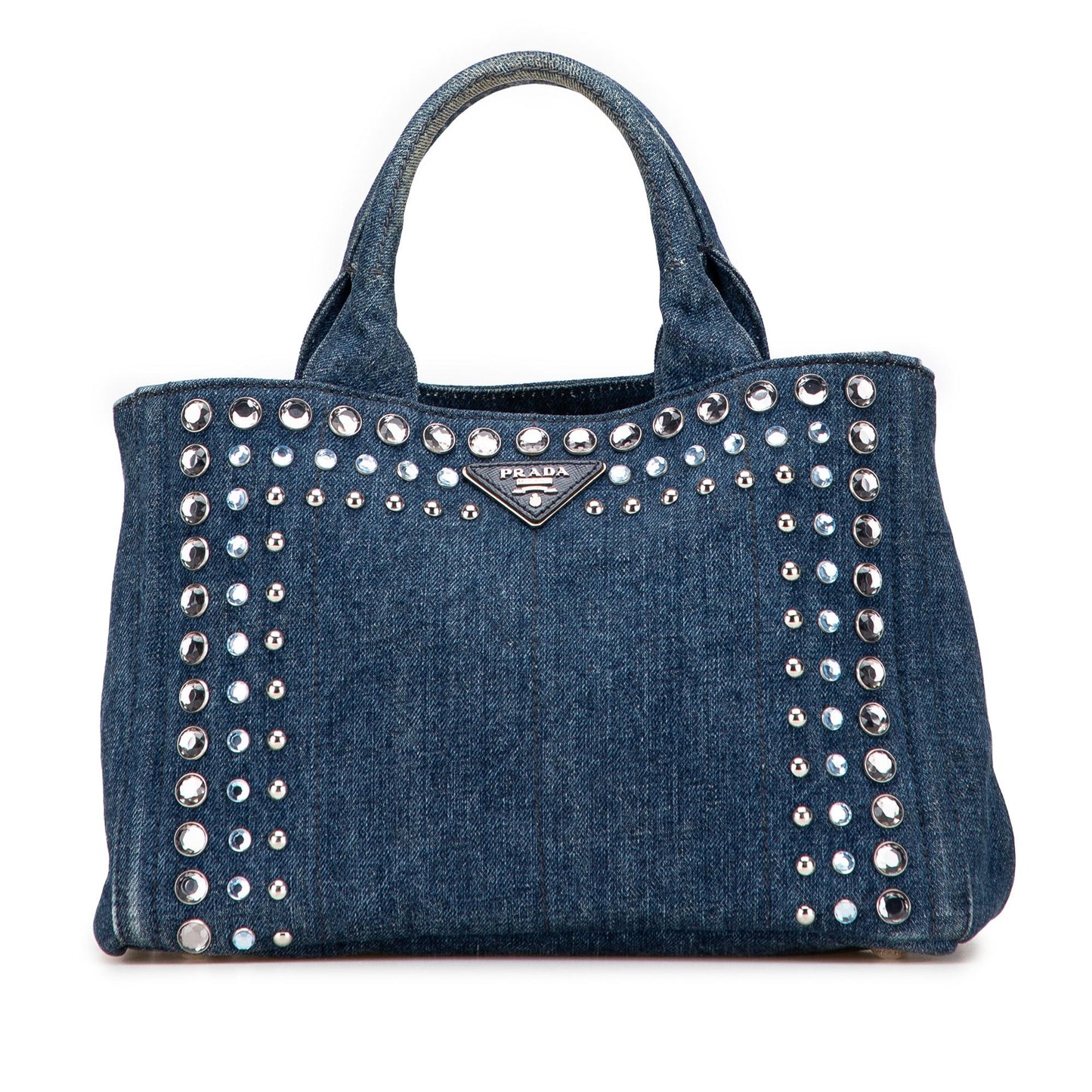 Prada Small Denim Canapa Bijoux Satchel
