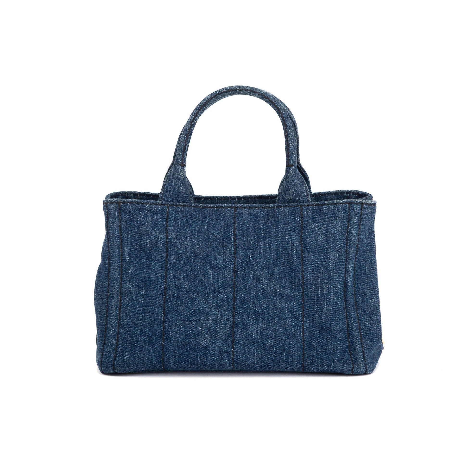 Prada Small Denim Canapa Logo Tote