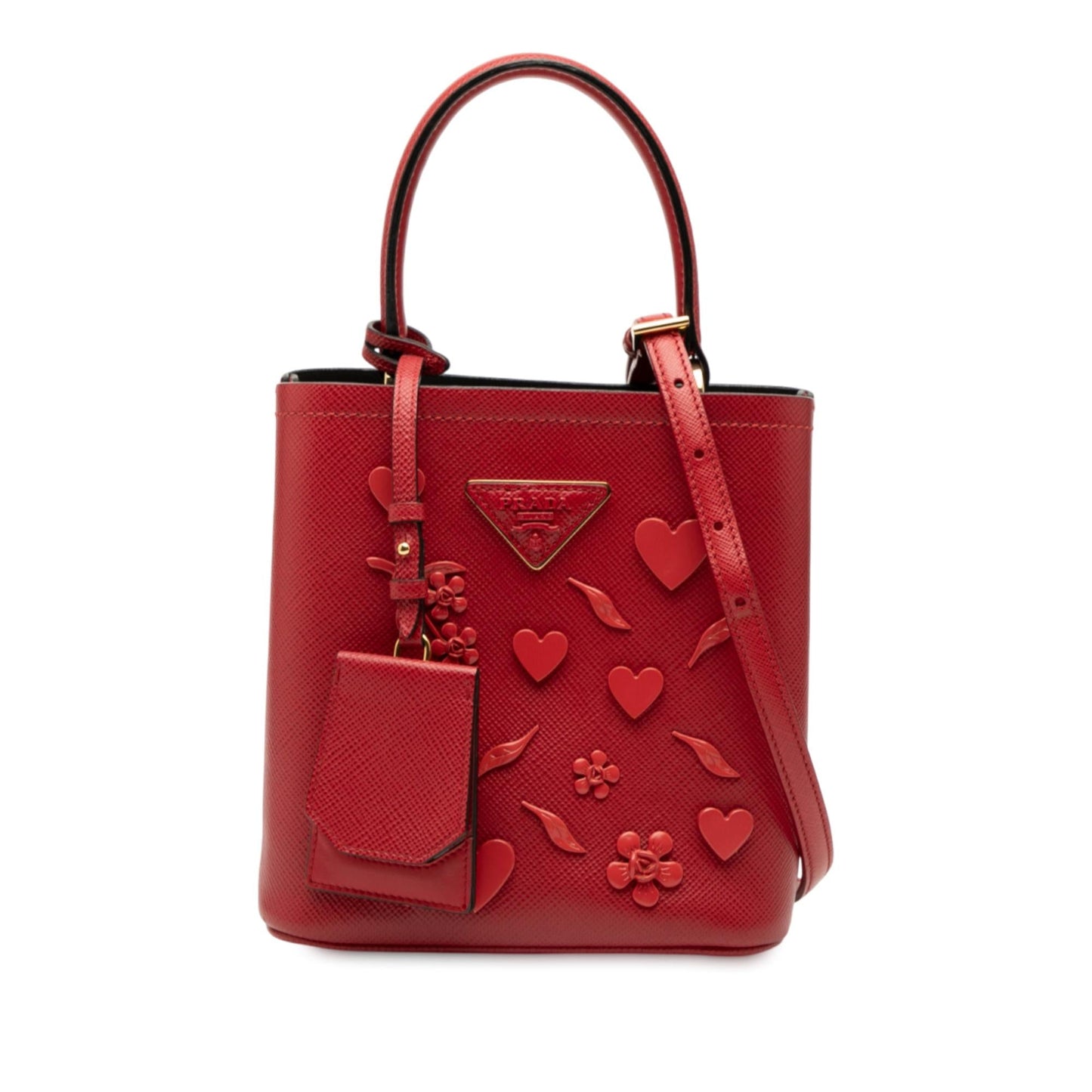 Prada Small Embellished Saffiano Cuir Panier Satchel