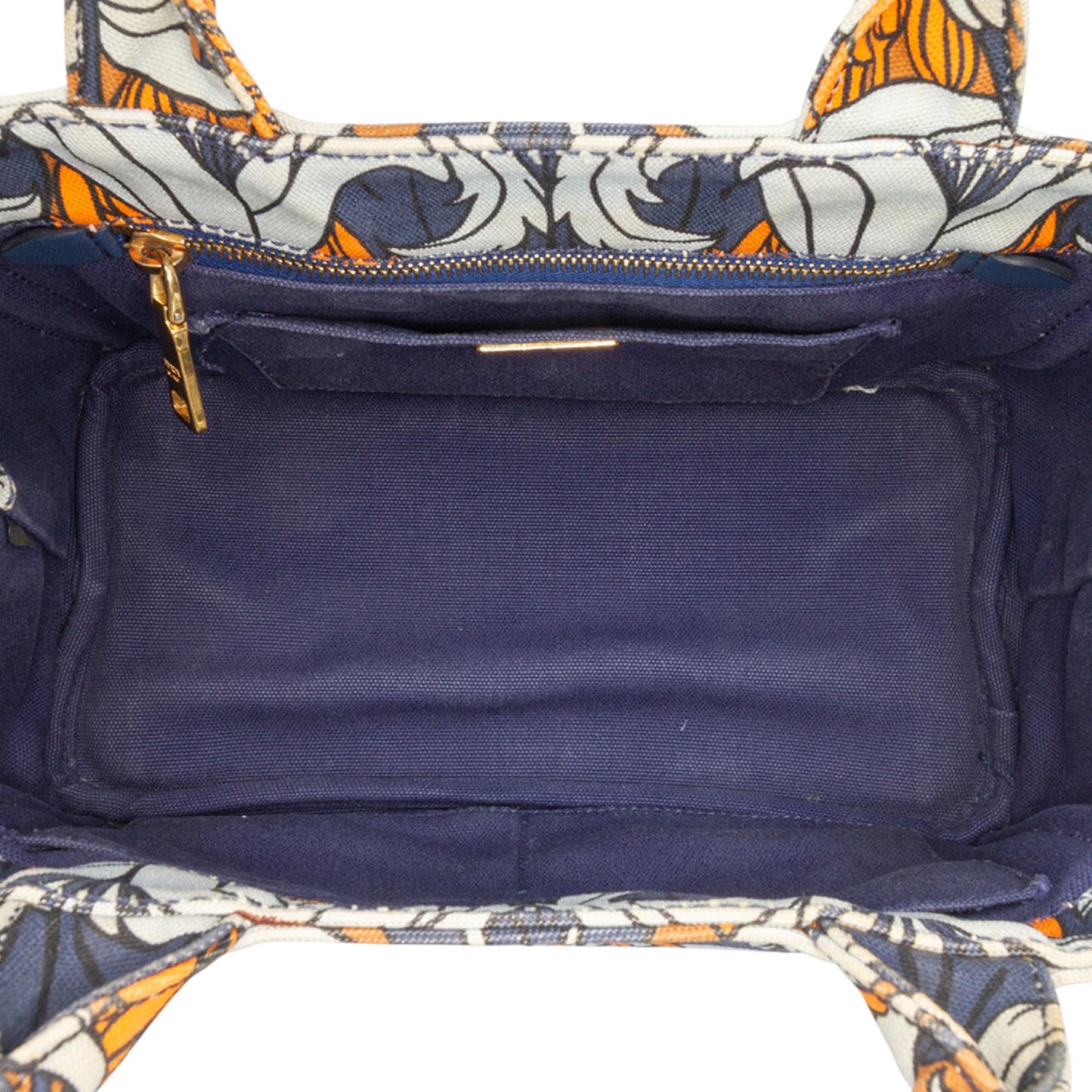 Prada Small Floral Printed Canvas Canapa Satchel