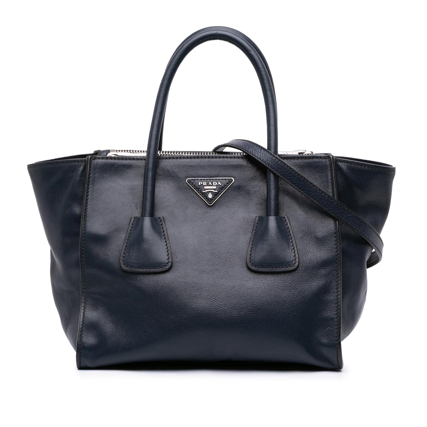 Prada Small Glace Calf Twin Pocket Satchel