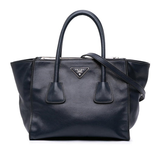 Prada Small Glace Calf Twin Pocket Satchel