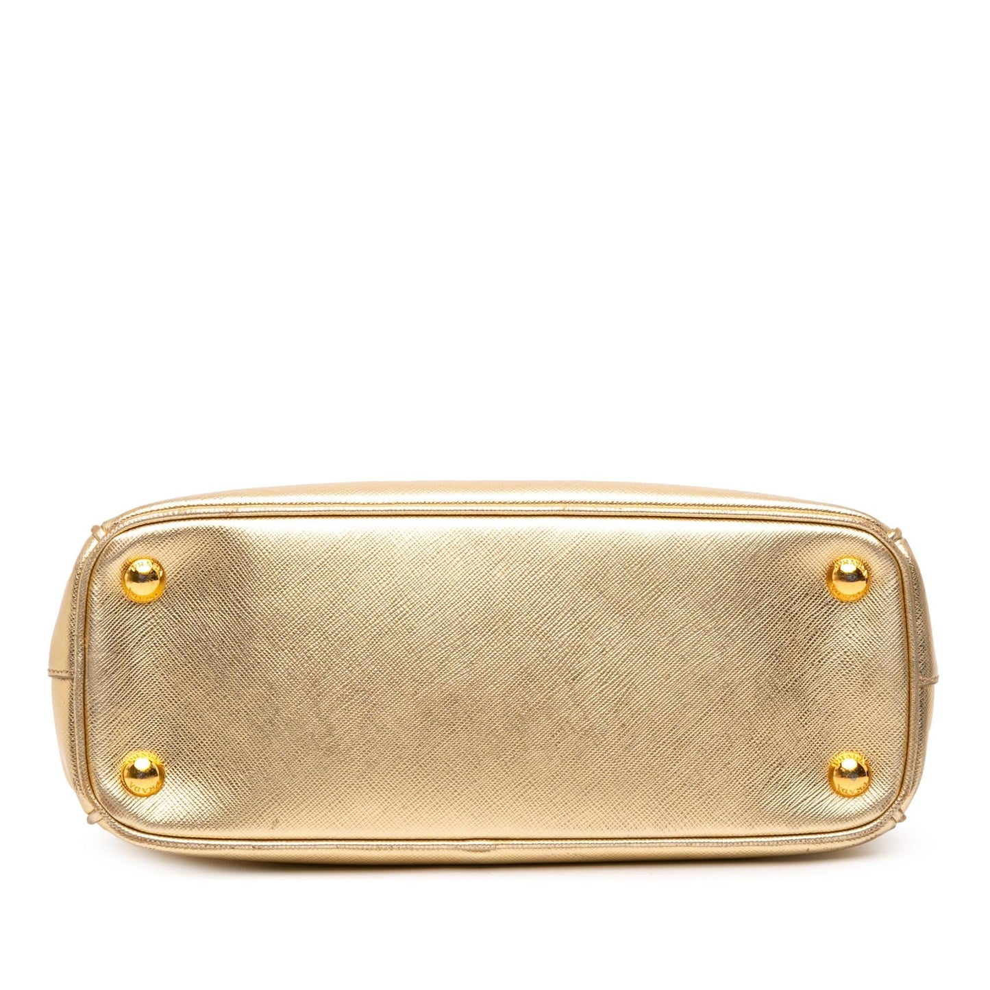 Prada Small Metallic Saffiano Lux Galleria Double Zip Satchel