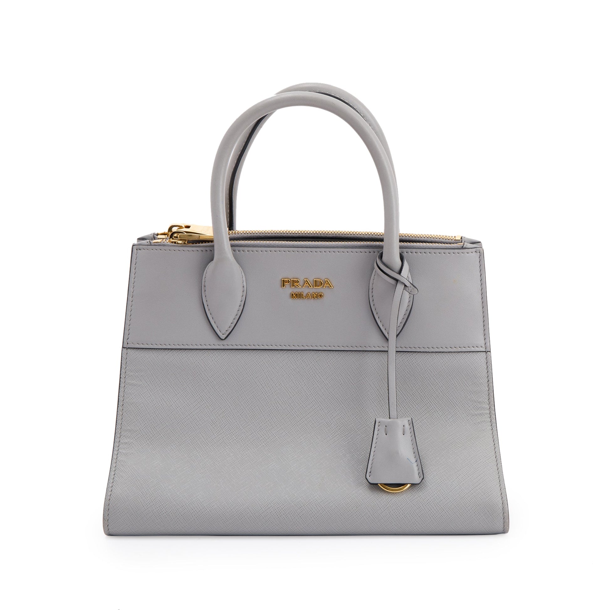 Prada Small Saffiano & City Calf Leather Paradigme Tote