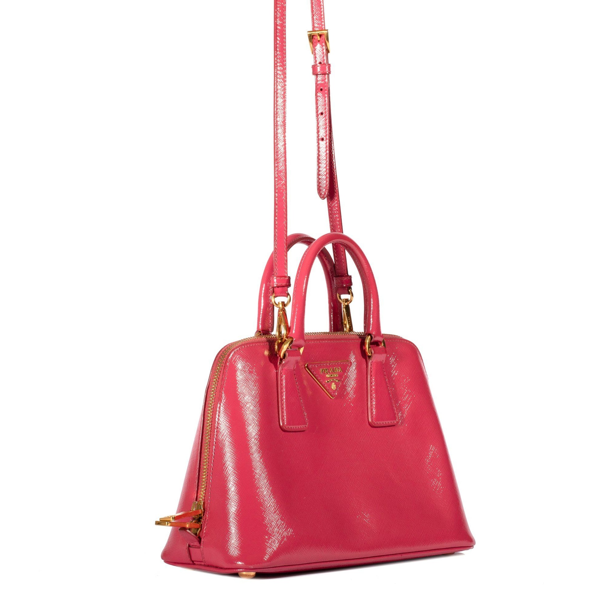 Prada Small Saffiano Vernice Promenade Bag