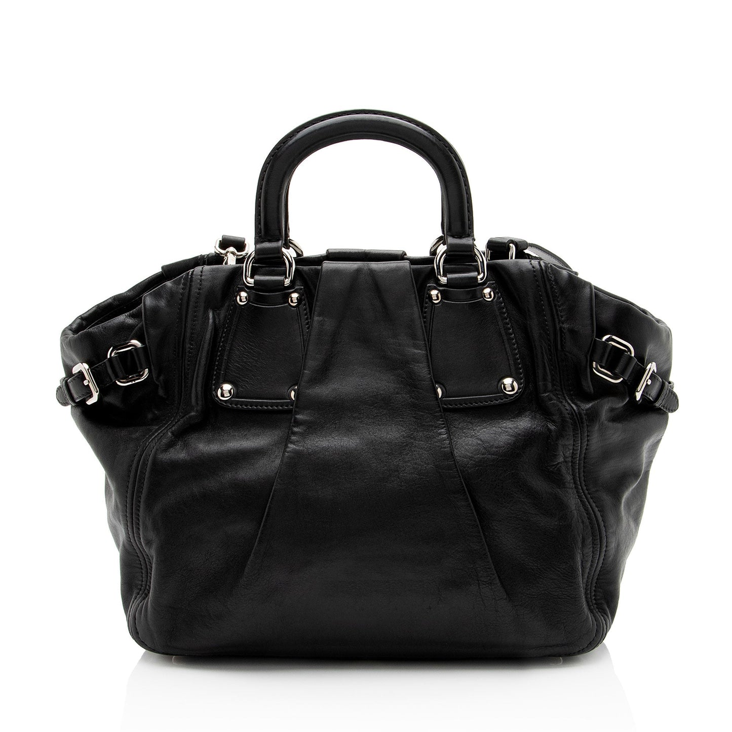 Prada Soft Calf Buckle Satchel