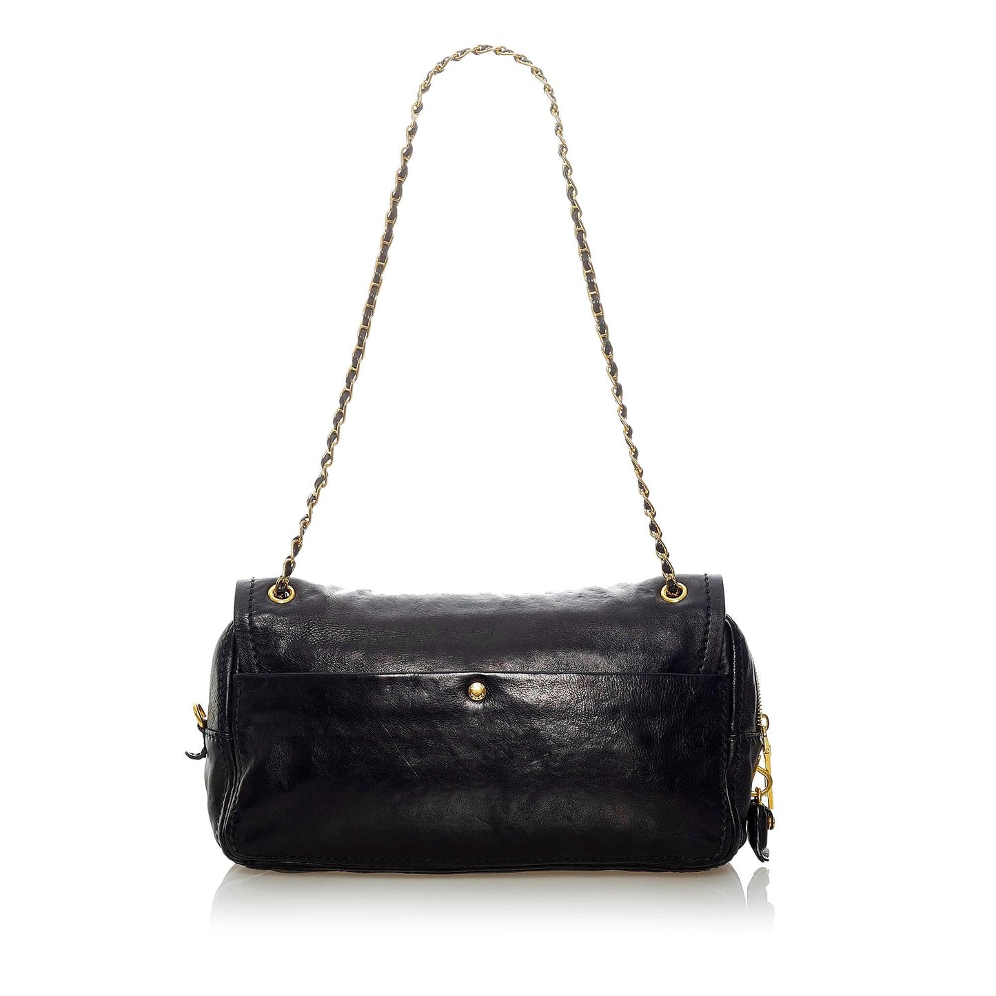 Prada Sound Lock Leather Chain Shoulder Bag (SHG-33005)
