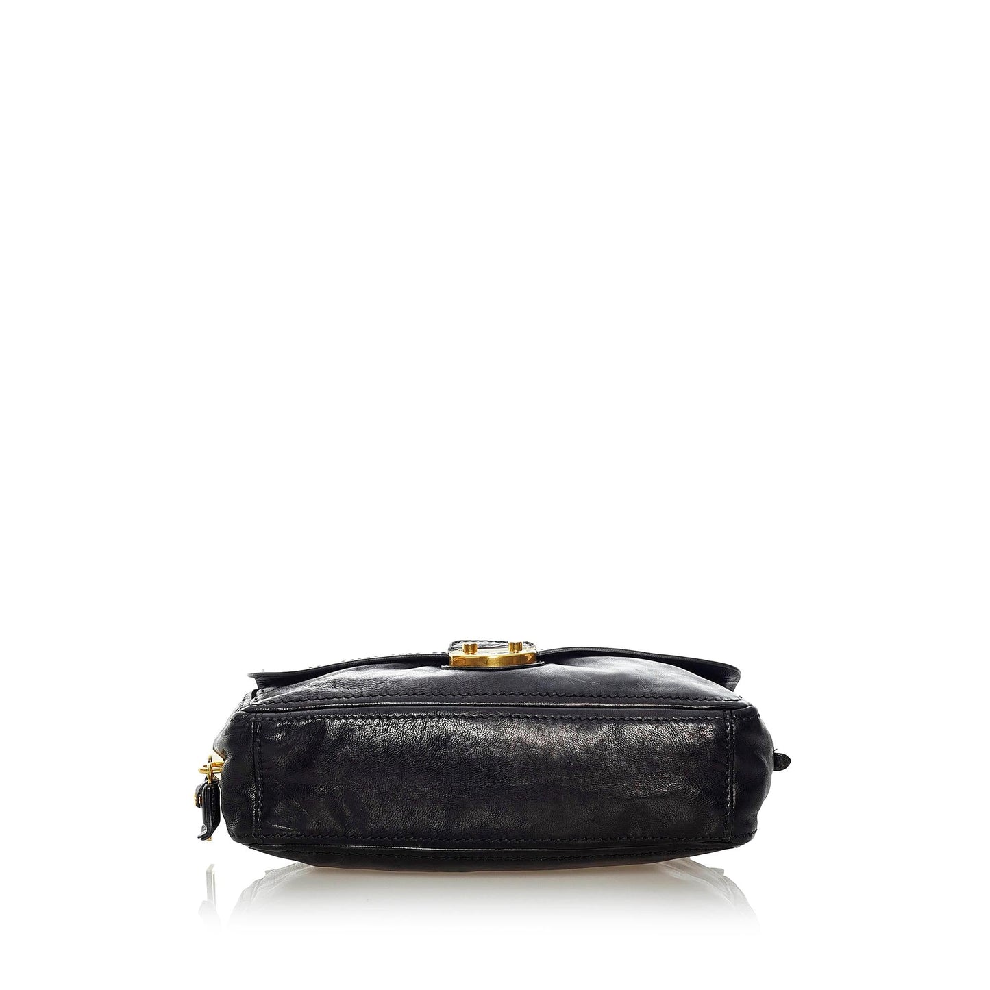 Prada Sound Lock Leather Chain Shoulder Bag (SHG-33005)