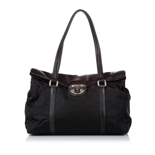 Prada Sound Lock Tessuto Tote Bag (SHG-30926)