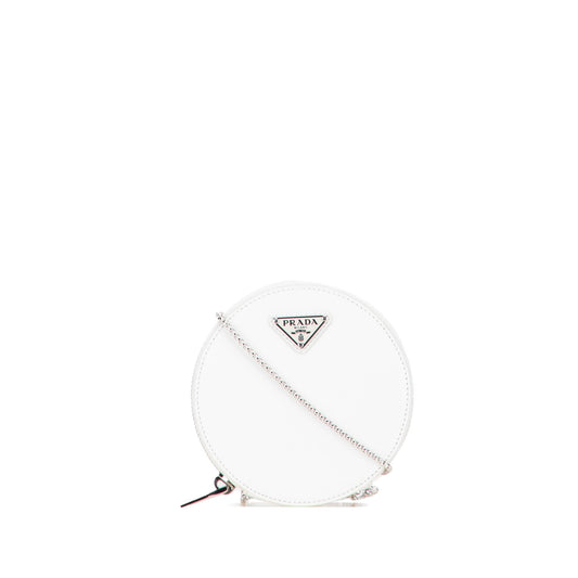 Prada Spazzolato Round Chain Coin Crossbody