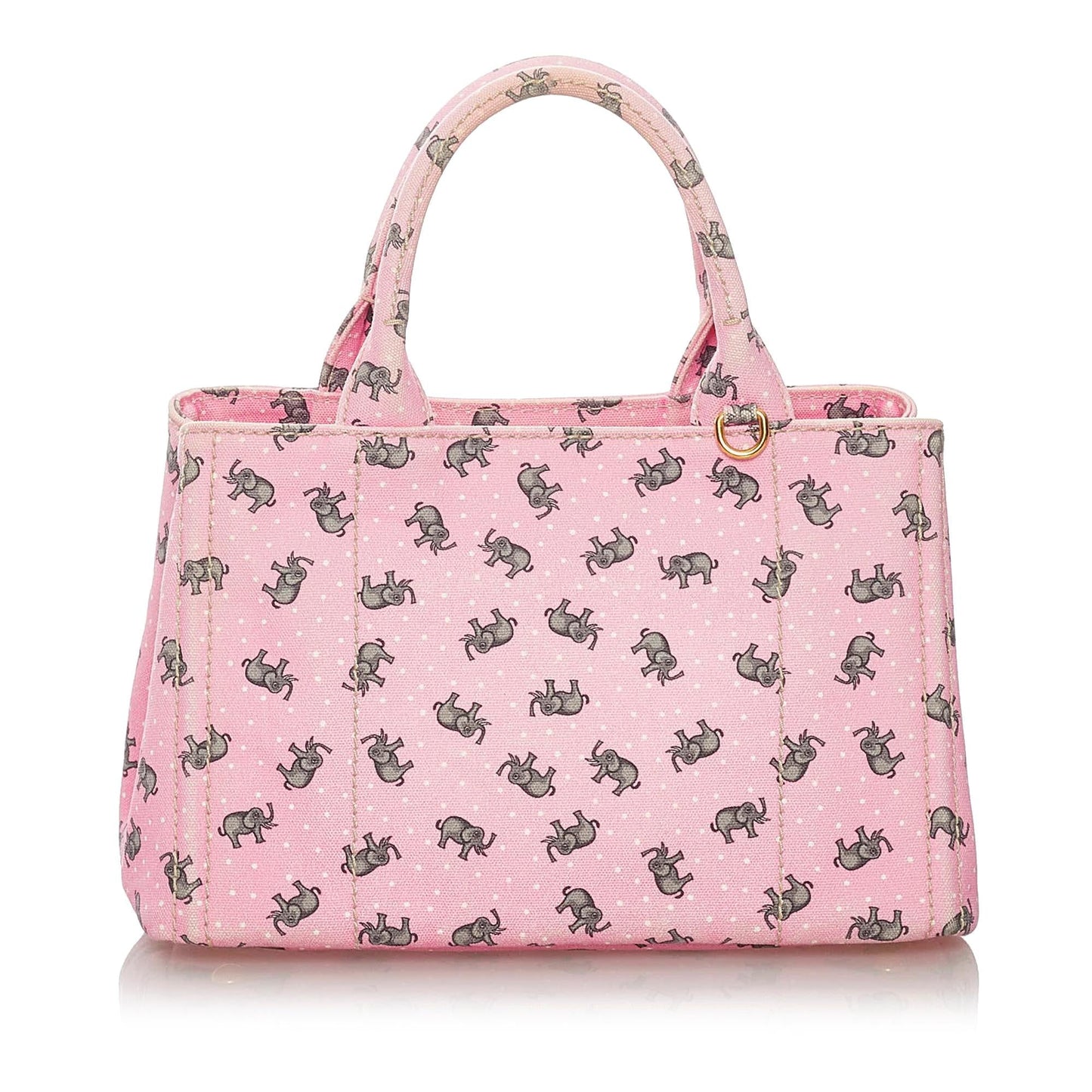 Prada St. Elephant Canapa Logo Canvas Satchel (SHG-27864)