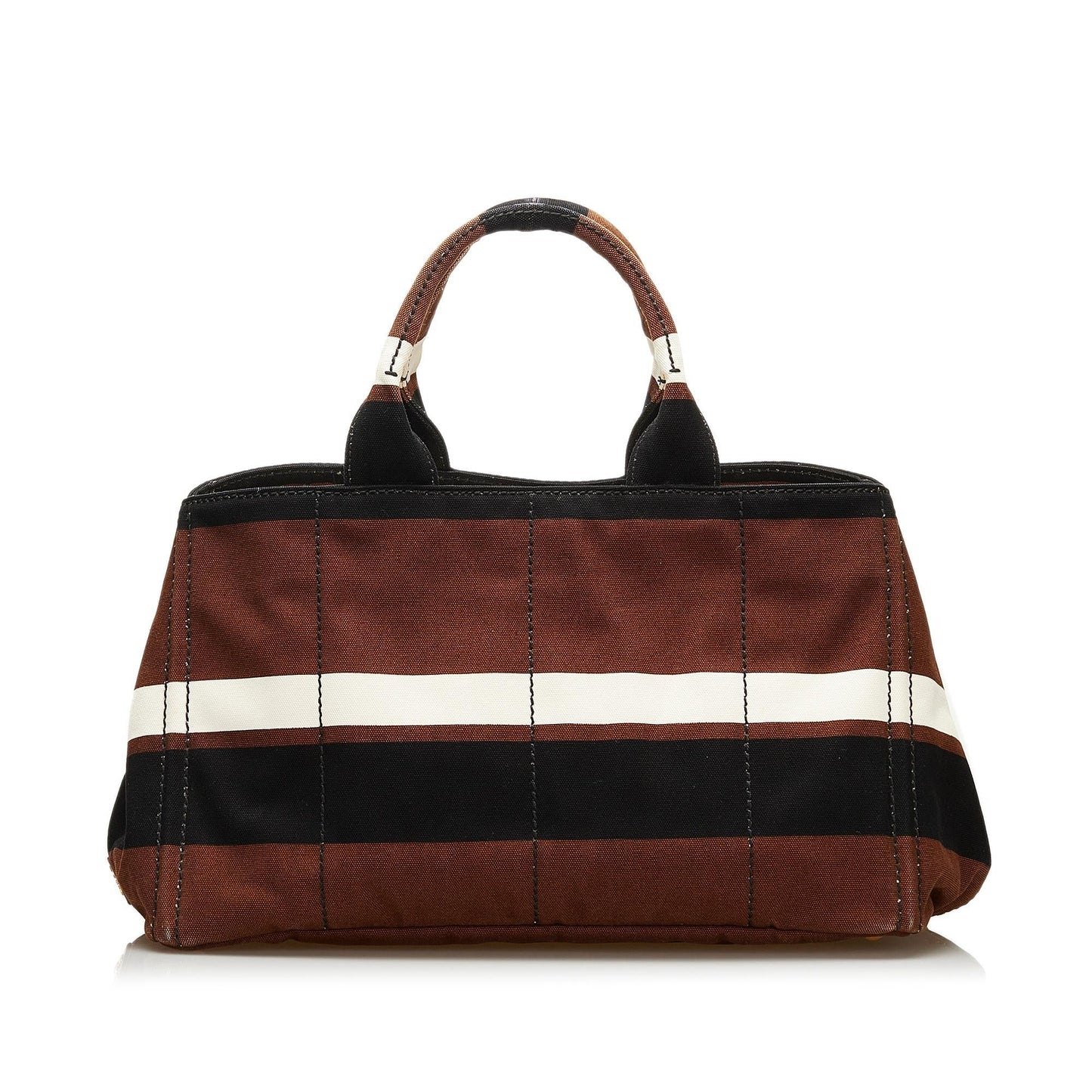 Prada Striped Canapa Handbag (SHG-35845)