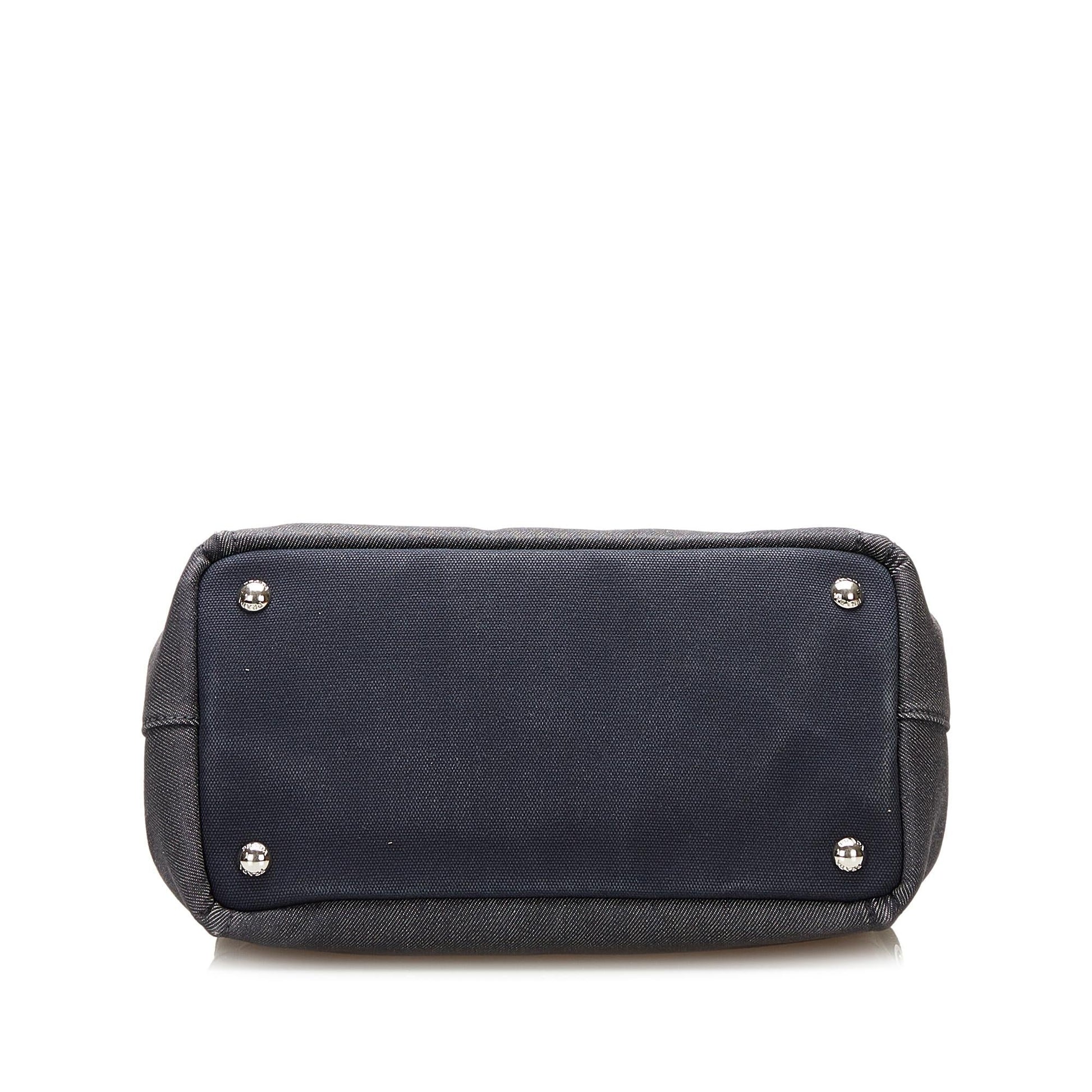 Prada Studded Canapa Satchel (SHG-35717)