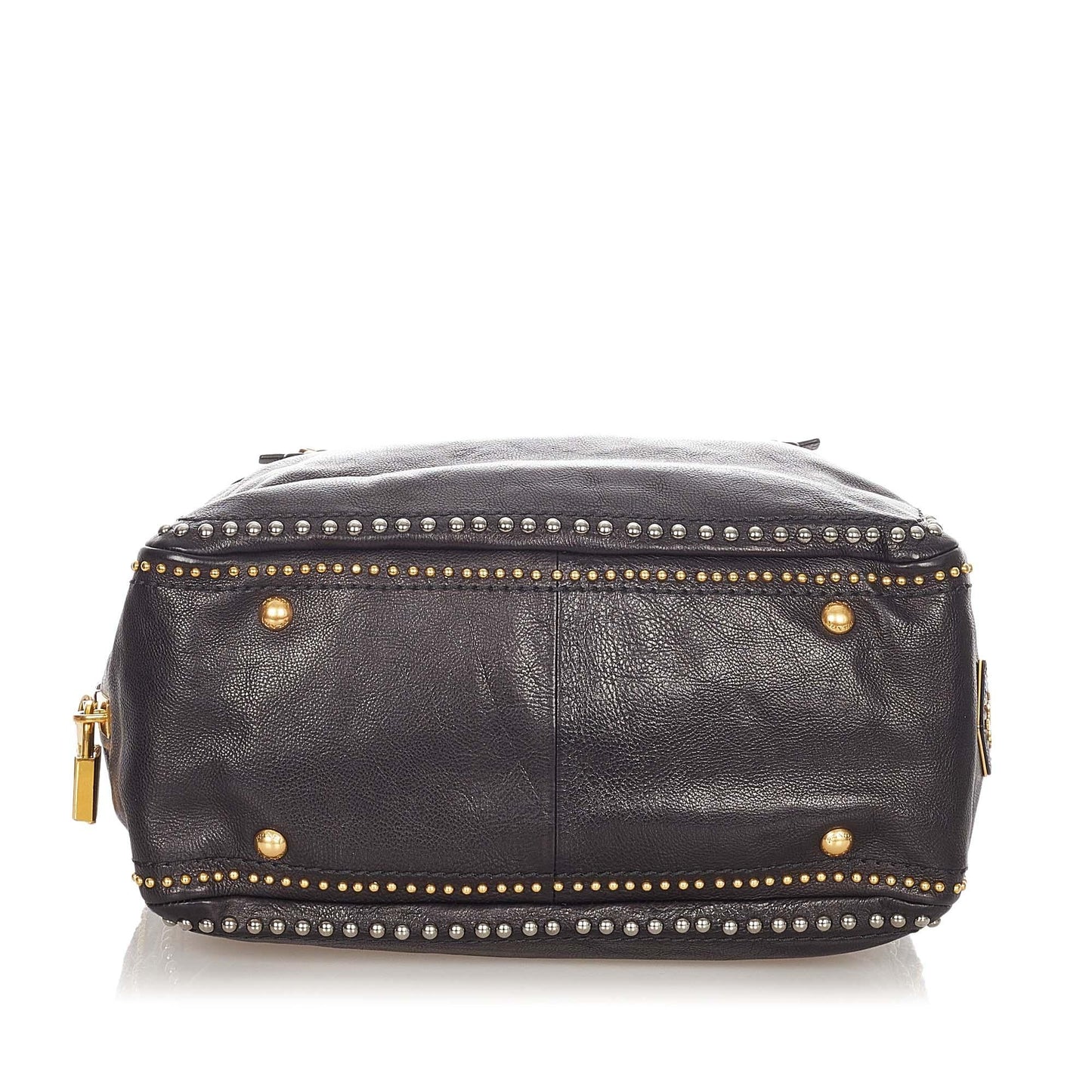 Prada Studded Leather Satchel (SHG-21594)