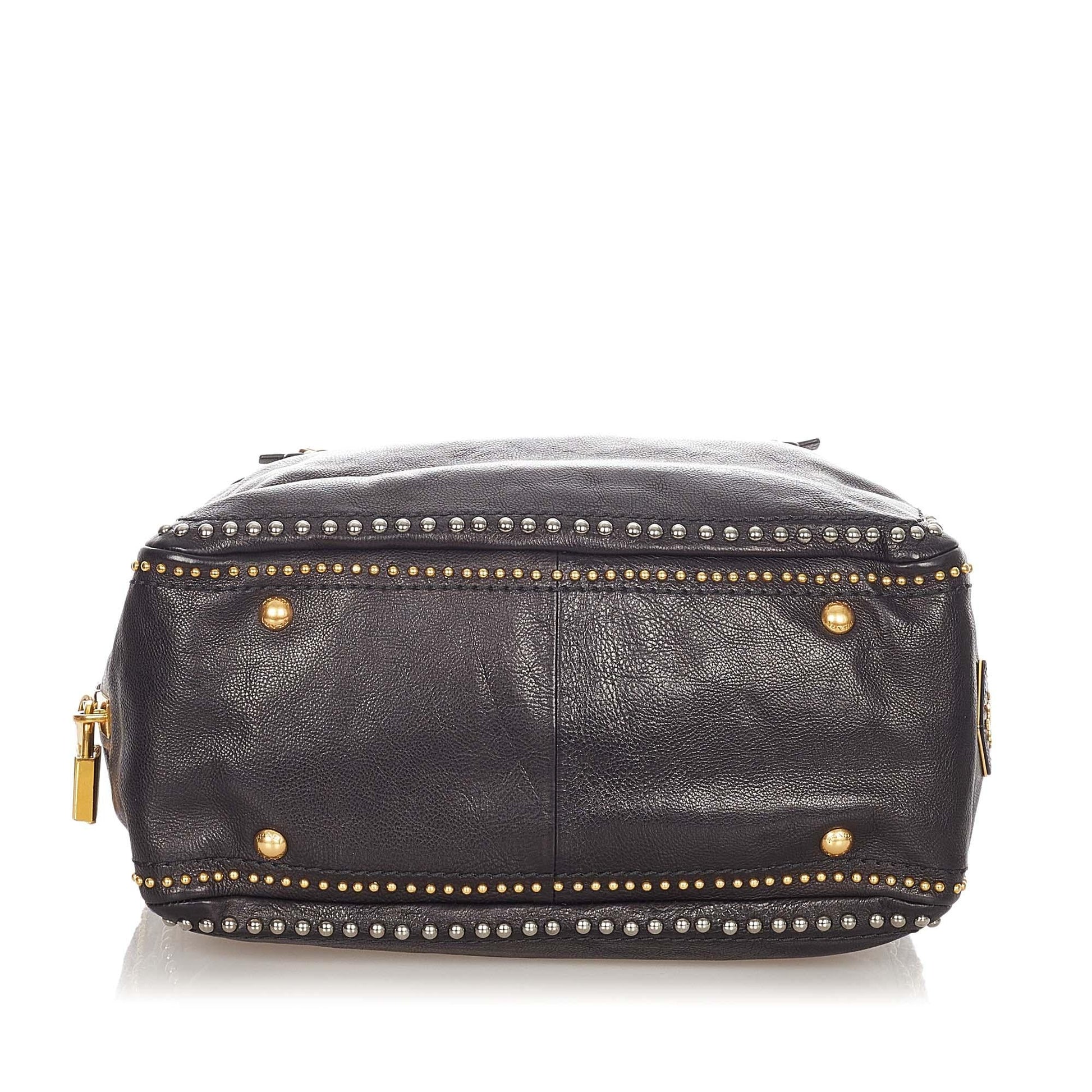 Prada Studded Leather Satchel (SHG-21594)