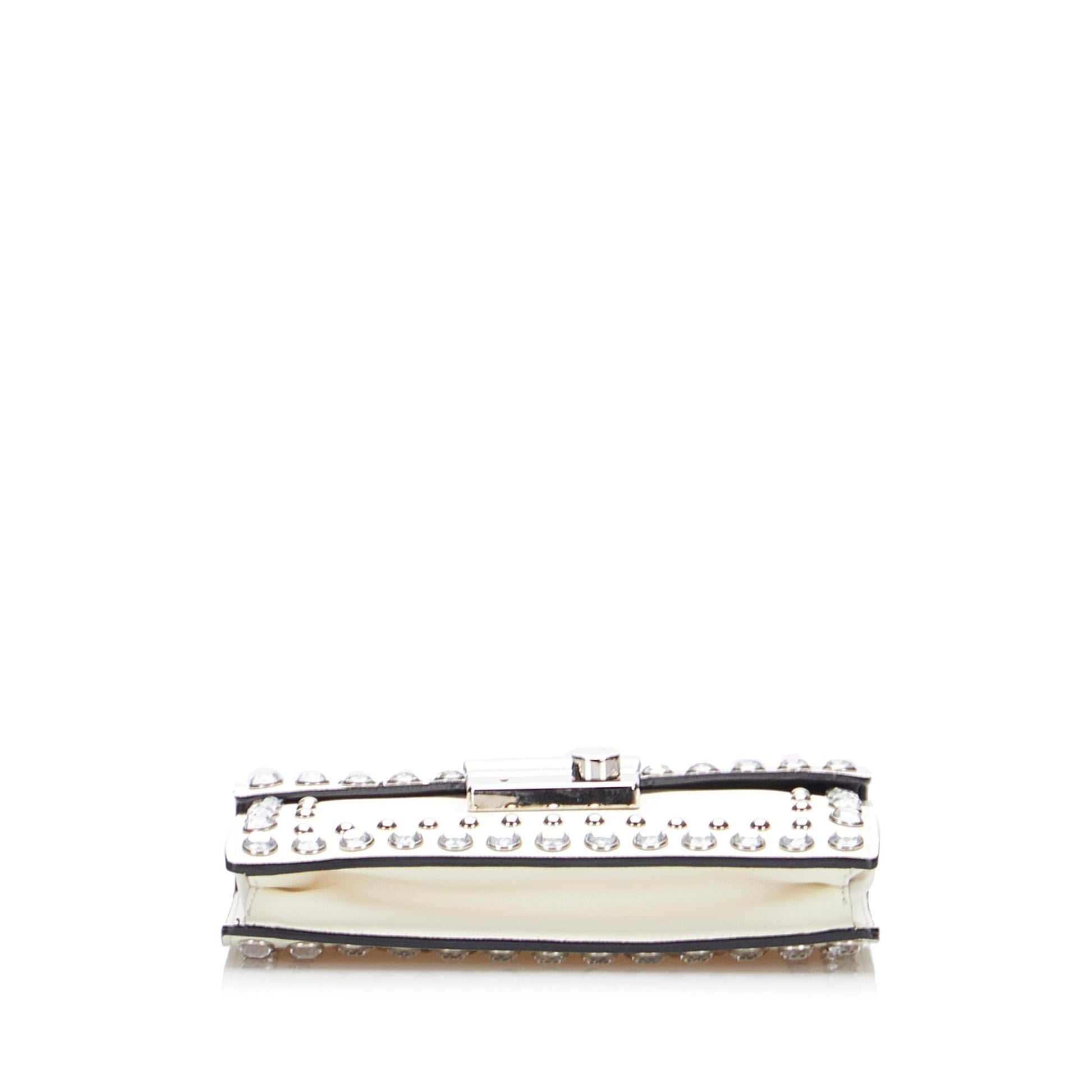 Prada Studded Saffiano Sound Lock Satchel (SHG-LanVCe)