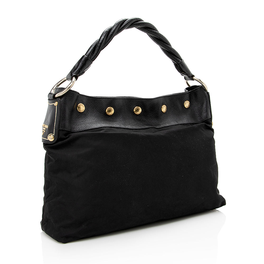 Prada Tessuto Braided Handle Hobo (SHF-16800)